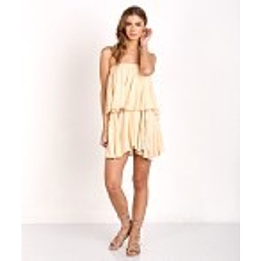 Faithfull the Brand Romy Dress Boho Inspired in White and Blush Women's Medium